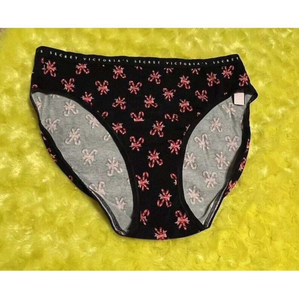 Christmas Candy Cane PANTY VICTORIAS SECRET VS Lingerie Medium Womens Gift New